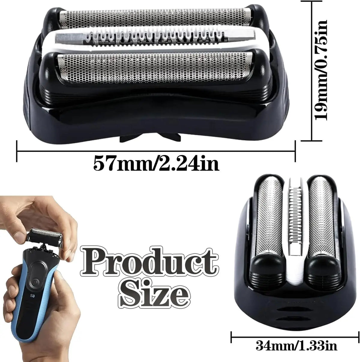 YUKU 32B Replacement Shaver Head for Braun Series 3 Models