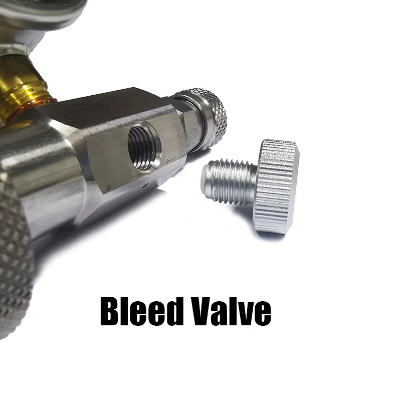 HPA Air Diving DIN G5/8 Fill Station Adapter with Stainless Steel Gauge