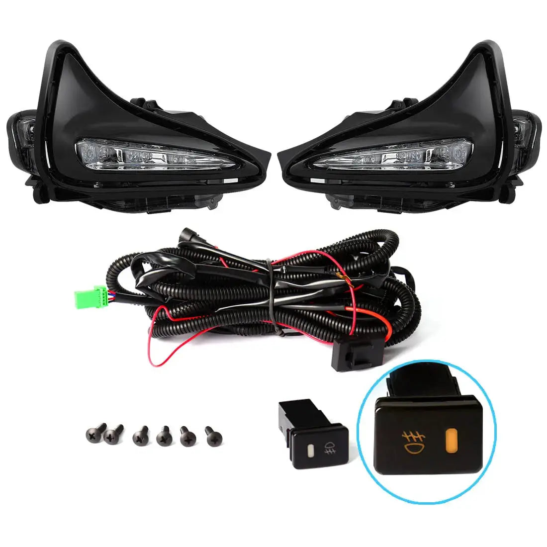 LED DRL Fog Lamp For Toyota Corolla LE/XLE 2017 2018 2019 Daytime Running Lights Bumper Driving Ry Wires Switch Wateproof by InterCyprus Trading Ltd