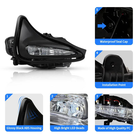 LED DRL Fog Lamp For Toyota Corolla LE/XLE 2017 2018 2019 Daytime Running Lights Bumper Driving Ry Wires Switch Wateproof by InterCyprus Trading Ltd