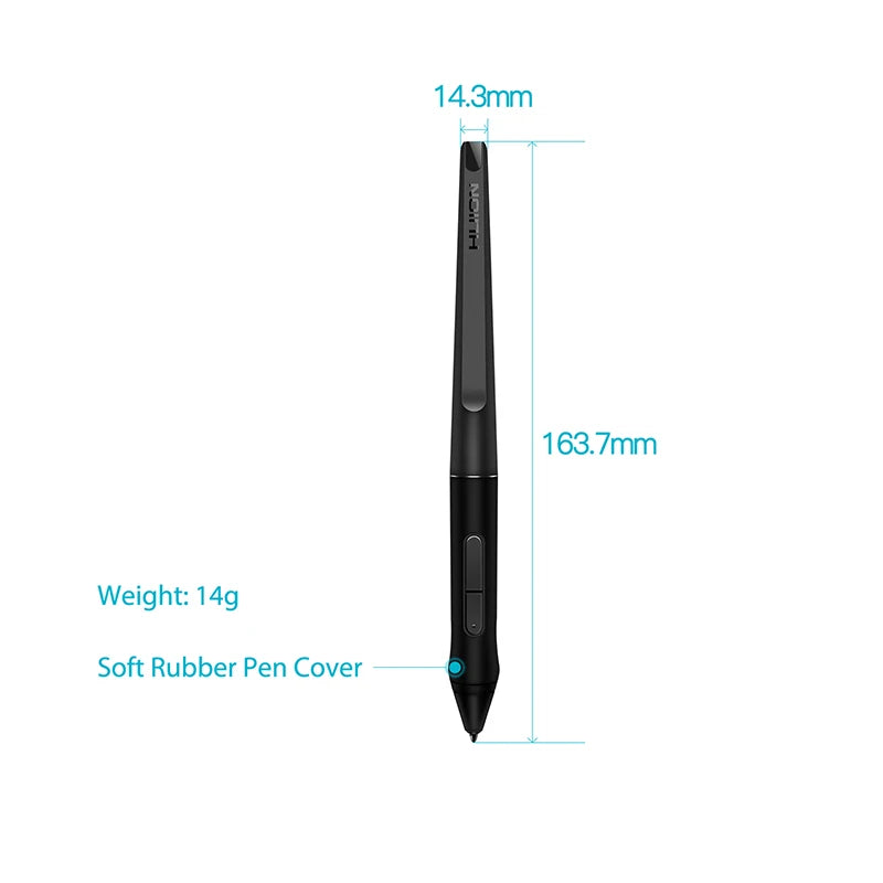 Стилус Huion PW500 без батареи для графических планшетов, 8 наконечников в комплекте