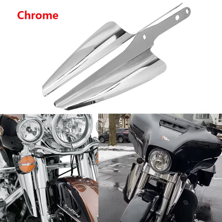 Harley Chrome Front Fork Wind Deflectors - Wind Protection Default Title