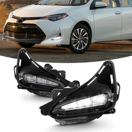 LED DRL Fog Lamp For Toyota Corolla LE/XLE 2017 2018 2019 Daytime Running Lights Bumper Driving Ry Wires Switch Wateproof by InterCyprus Trading Ltd