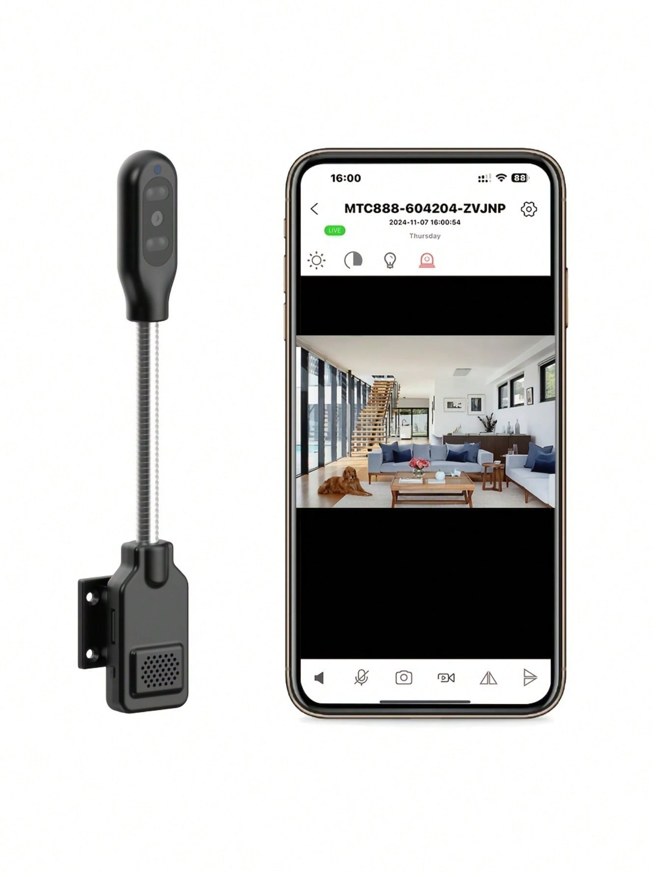 PNZEO W7 Mini Smart Home Security Camera - 1080P, Night Vision, Two-Way Audio 1Pcs