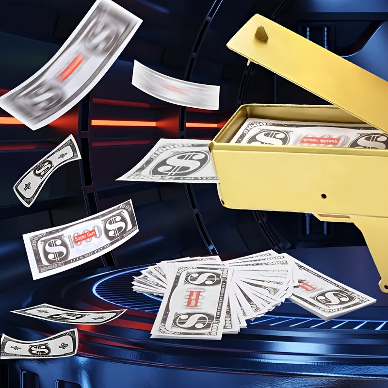 Money Blast Cash Spray Toy - Fun Party Accessory For Young Ones, Sturdy Plastic Monetary Splash Props