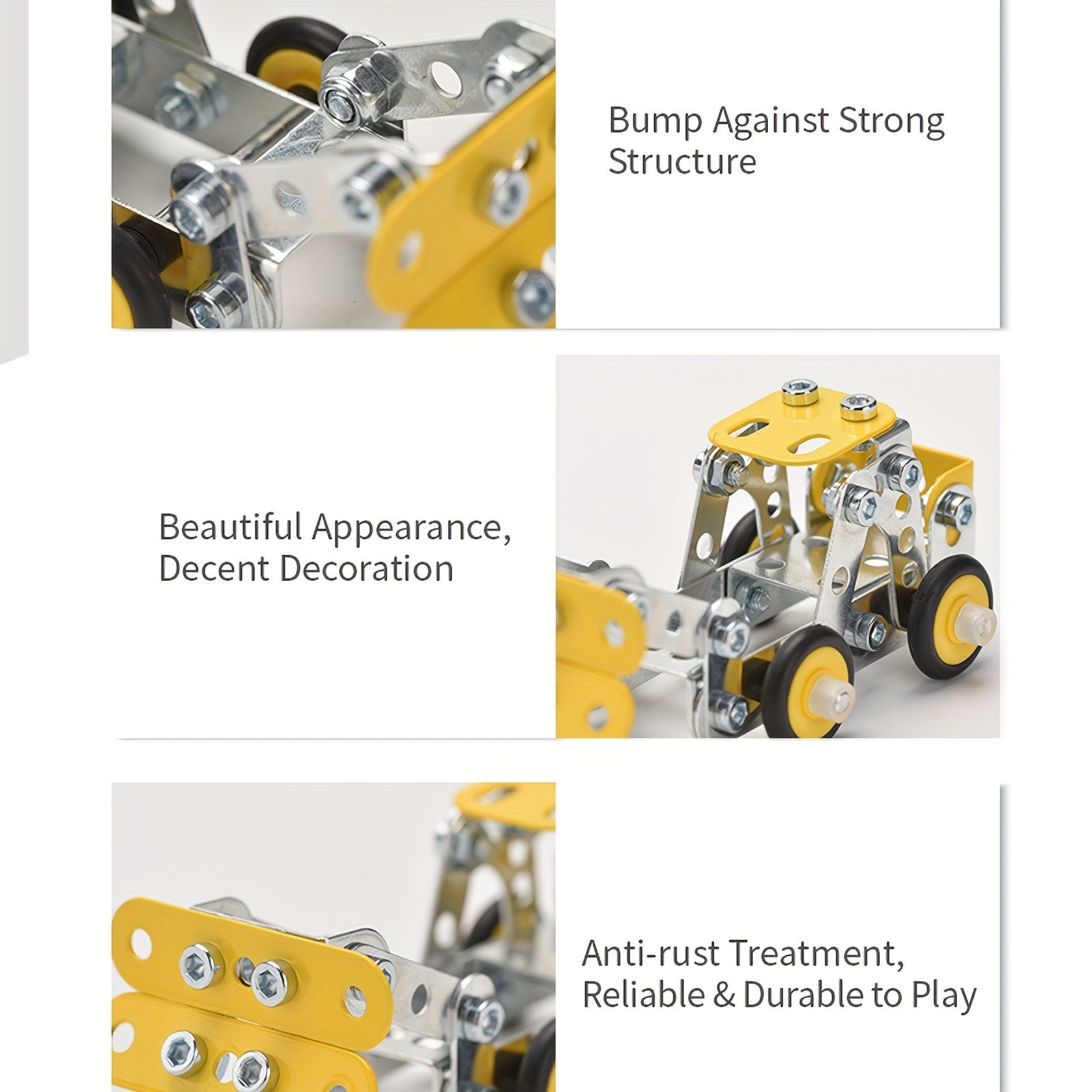 330PCS 4-in-1 Metal Engineering Vehicle Building Blocks Kit for Ages 8+