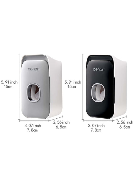 MENGNI Wall Mounted Automatic Toothpaste Dispenser &amp; Toothbrush Holder