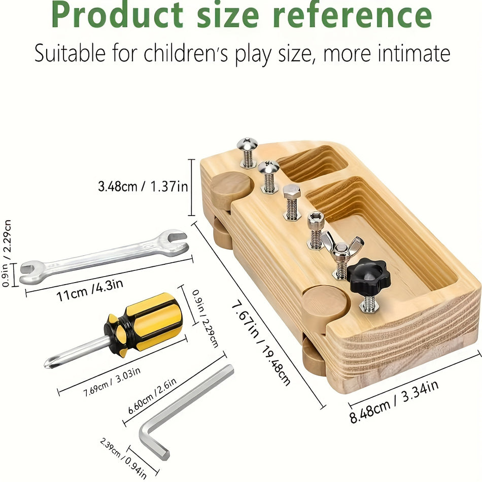 Montessori Wooden Screws Buses Sensory Toys