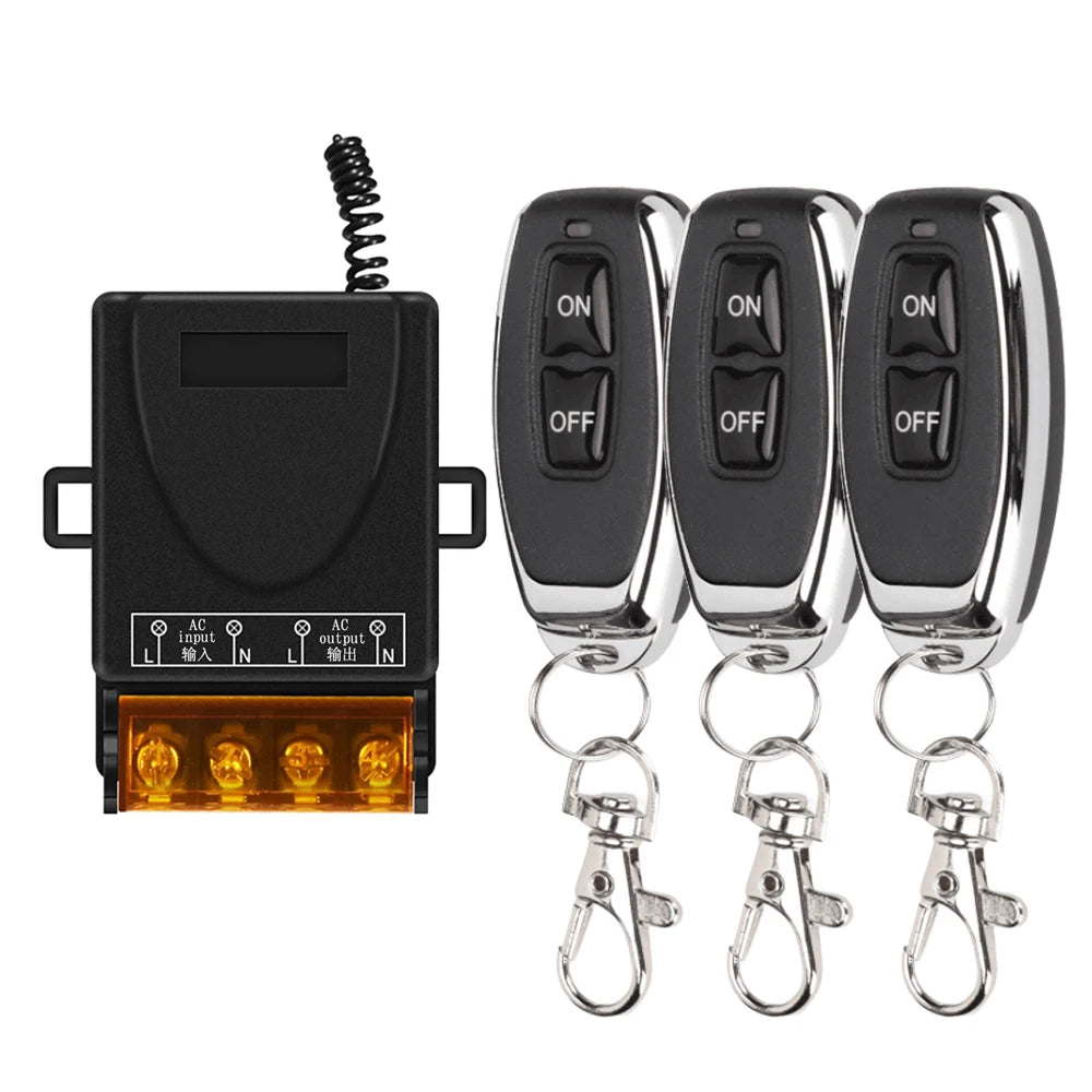 AC 110V 220V 30A Relay Wireless Remote Control Switch System RF 433Mhz Transmitter On Off  for Water Heaters Ceiling LED Lamp AC02A J027-3