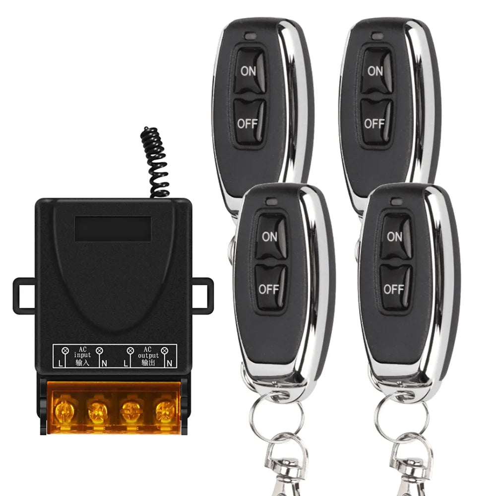 AC 110V 220V 30A Relay Wireless Remote Control Switch System RF 433Mhz Transmitter On Off  for Water Heaters Ceiling LED Lamp AC02A J027-4