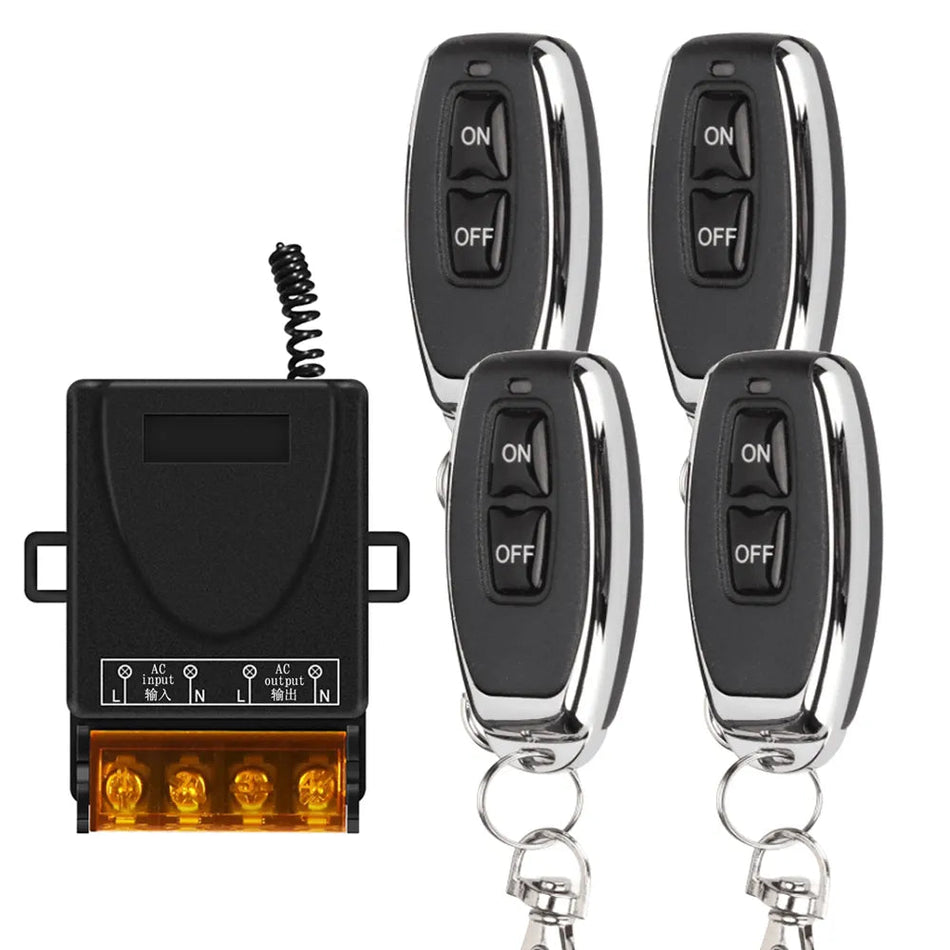 AC 110V 220V 30A Relay Wireless Remote Control Switch System RF 433Mhz Transmitter On Off  for Water Heaters Ceiling LED Lamp AC02A J027-4