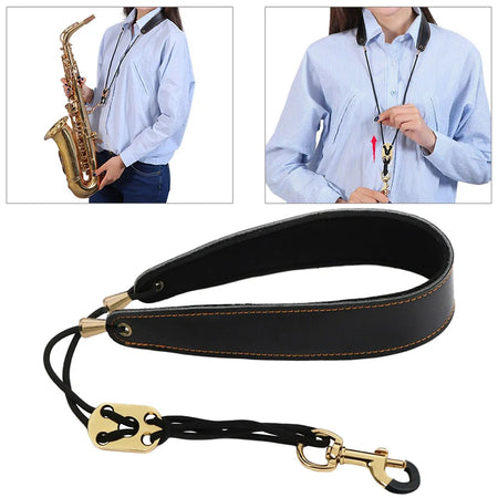 Adjustable Leather Sax Neck Strap: Comfort and Support for Saxophone Players