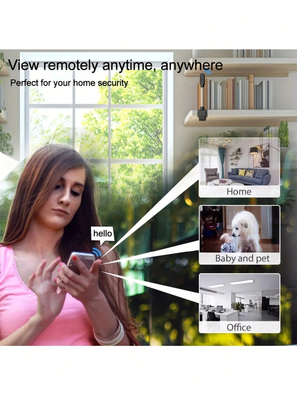 PNZEO W7 Mini Smart Home Security Camera - 1080P, Night Vision, Two-Way Audio