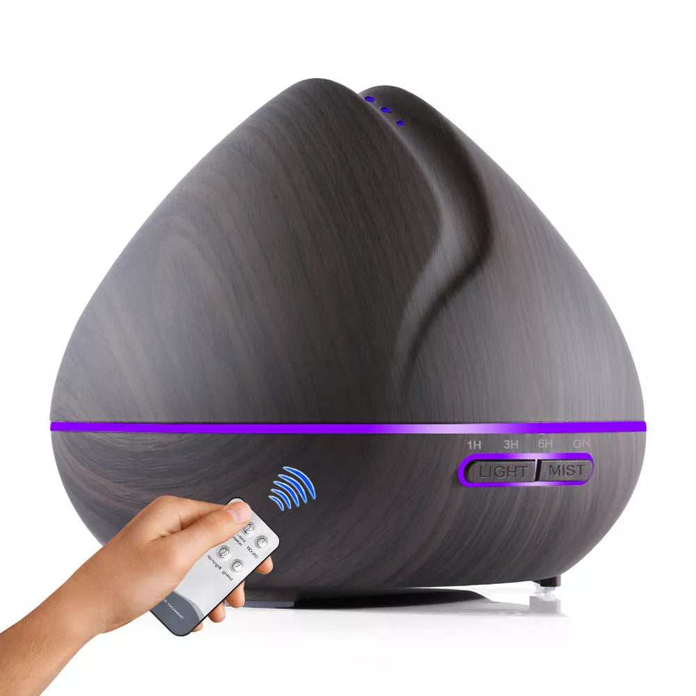 Air Aroma Ultrasonic Humidifier with LED Lights &amp;amp; Remote Control Dark Wood Grain / UK / CHINA