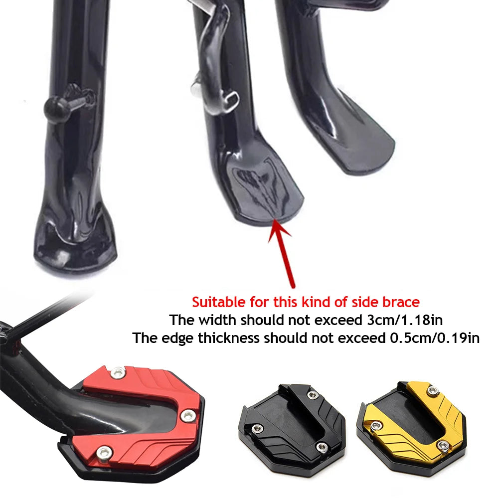 Aluminum Alloy Motorcycle Bike Kickstand Extender Foot Side Stand Extension Foot Pad Support Plate Motorbike Accessories