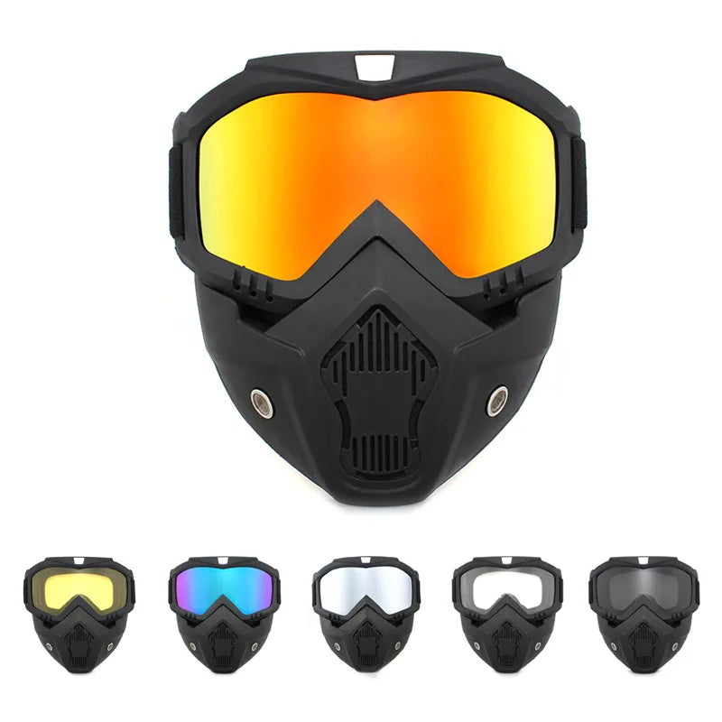 Anlyxi MTB Bike Helmet with Windproof Face Mask &amp;amp; Goggles