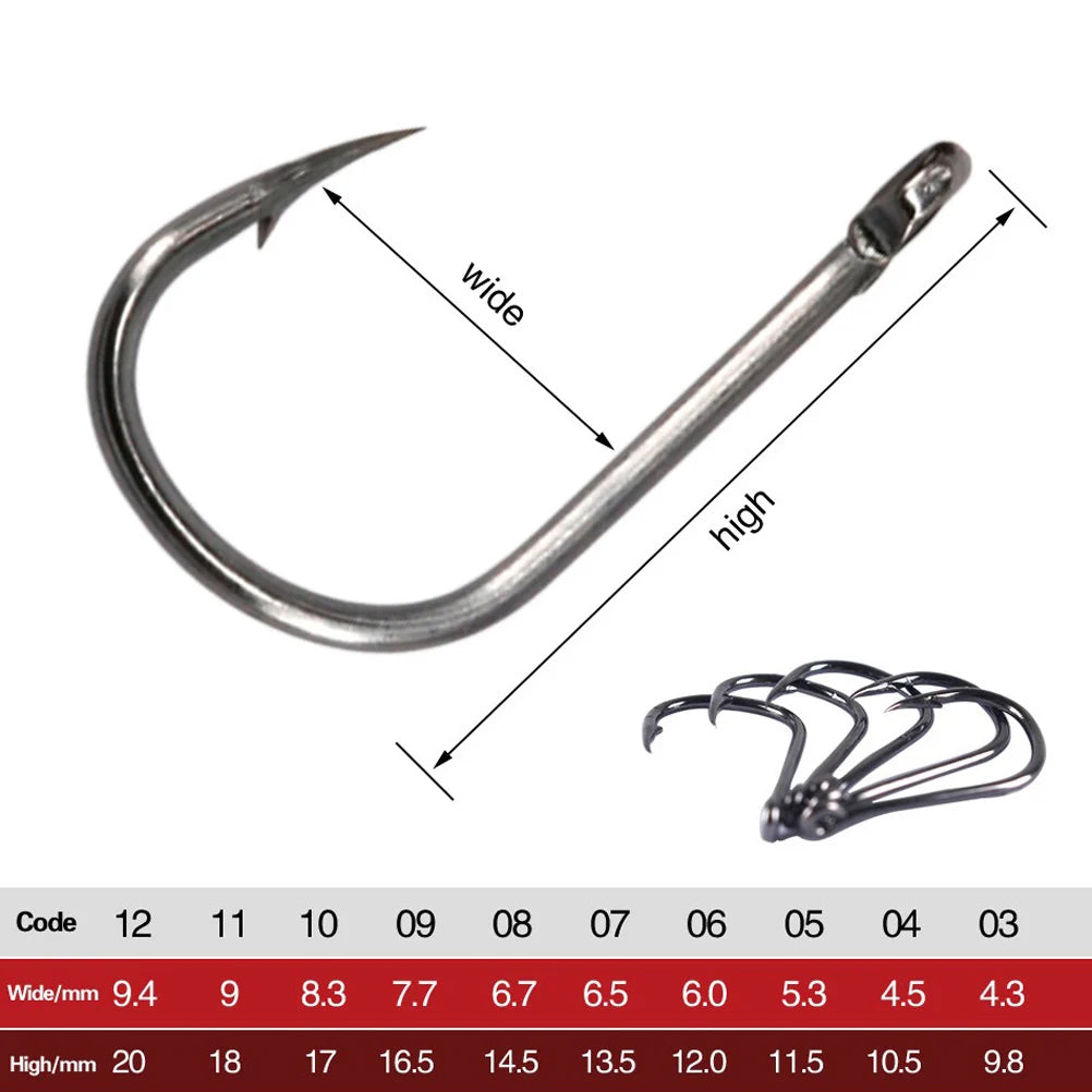 Aorace 100-400pc/Box 3#-12# Carp Fishing Hooks Fly Fishhook High Carbon Steel Circle Fishhook Jig Barbed Pesca Fishing Hook Set