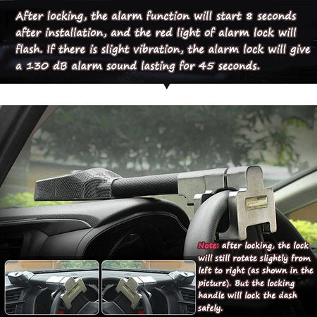 AUMOHALL Universal Steering Wheel Lock - Anti-Theft Car Security Clamp