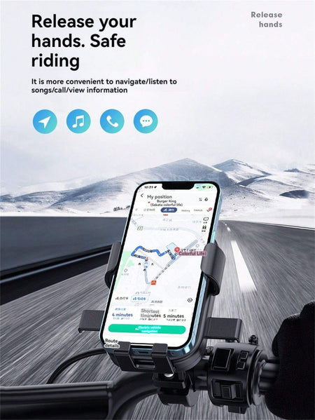 Multicolour Quick-Lock Electric Bike and Motorcycle Phone Holder