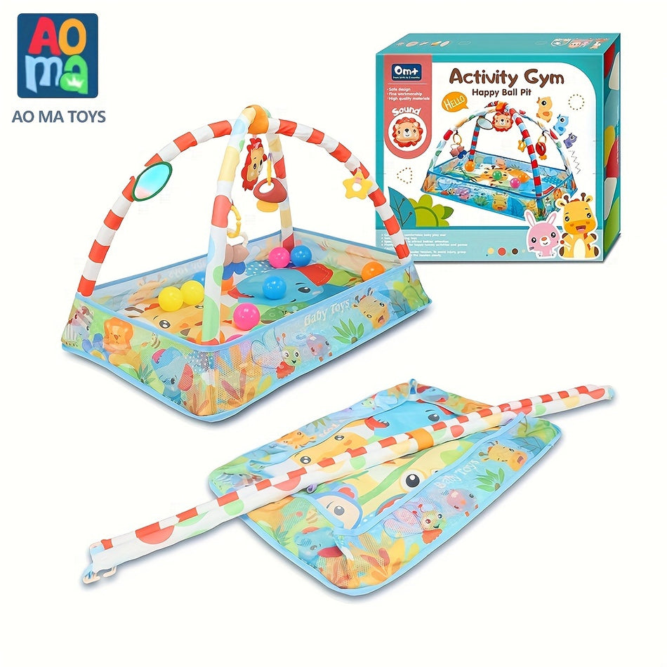 Aoma Baby Play Mat &amp; Activity Gym With Sensory Toys And Ball