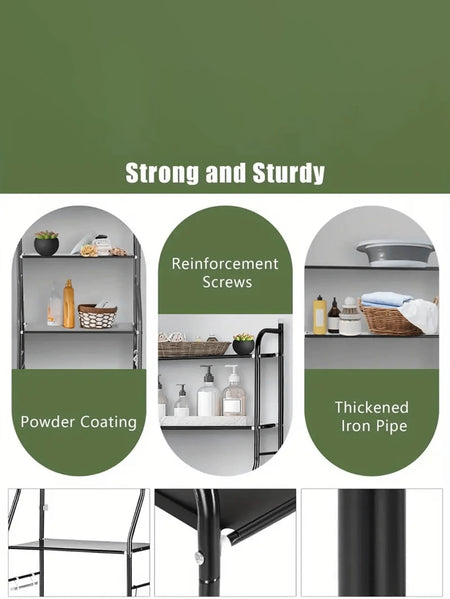 Elegant White Bathroom Cabinet Storage Rack - 45x25x160cm