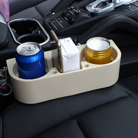 LP842892 Portable Car Cup Holder &ndash; Multi-Use Organizer Beige