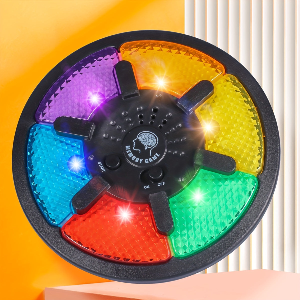 6-in-1 Round Memory Game Machine With Lights And Sounds - Ideal Memory Training Toy Gift