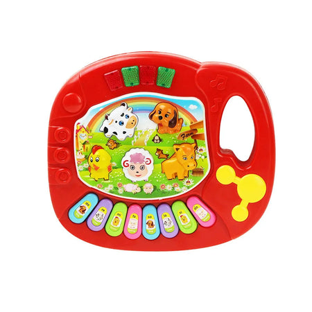 Baby Musical Toy with Animal Sound Kids Piano Keyboard Electric Flashing Music Instrument Early Educational Toys for Children B red