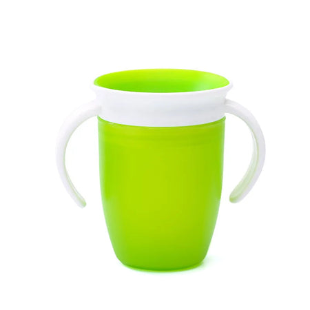 Baby Water Cups 360 Degrees Rotated Baby Learning Drinking Cup with Double Handle Flip Lid Leakproof Infants Water Cups Bottle green