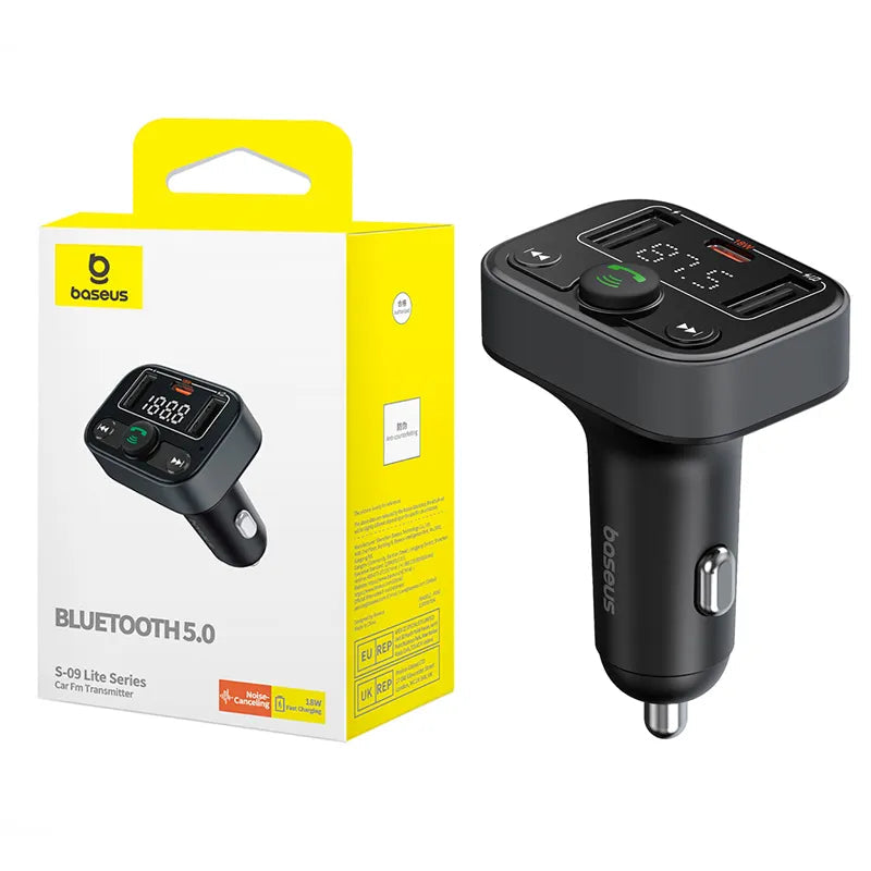 Baseus Car FM Transmitter Handsfree Wireless Bluetooth 5.3 with PD 18W Fast Car Charger Dual USB Car Radio Modulator MP3 Player