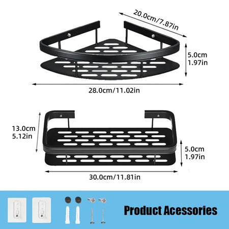 Bathroom Shelf Makeup Storage Organizer Aluminum Alloy Shampoo Rack Shower Shelf Bathroom Accessories No Drill Wall Shelf