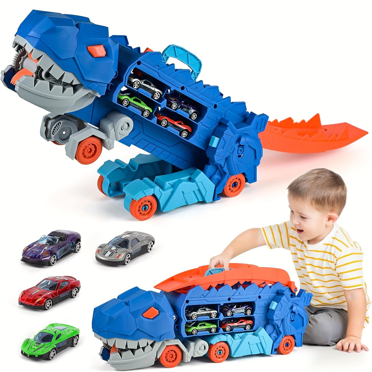 Dinosaur Ultimate Hauler Track Toy - Transforming Truck and T-rex