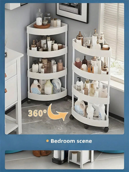 Multicolour Rolling Storage Cart - Space-Saving Organizer for Home &amp; Office