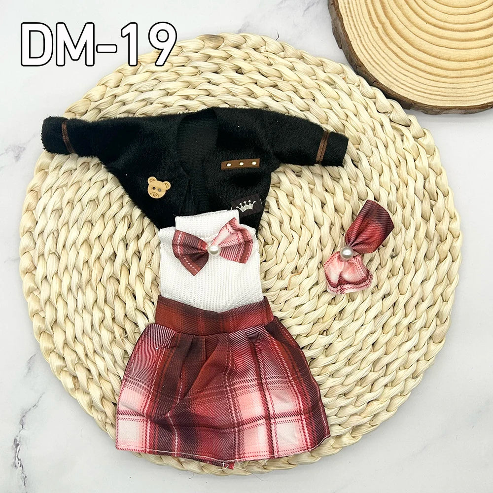 Bjd Dolls 30cm Anime Doll Full Set 1/6 Bjd 23 Joint Movable Body With Skirt Hat Headdress Girls Dress Up DIY Toys Reborn Kawaii DM-19 clothes / 30 cm