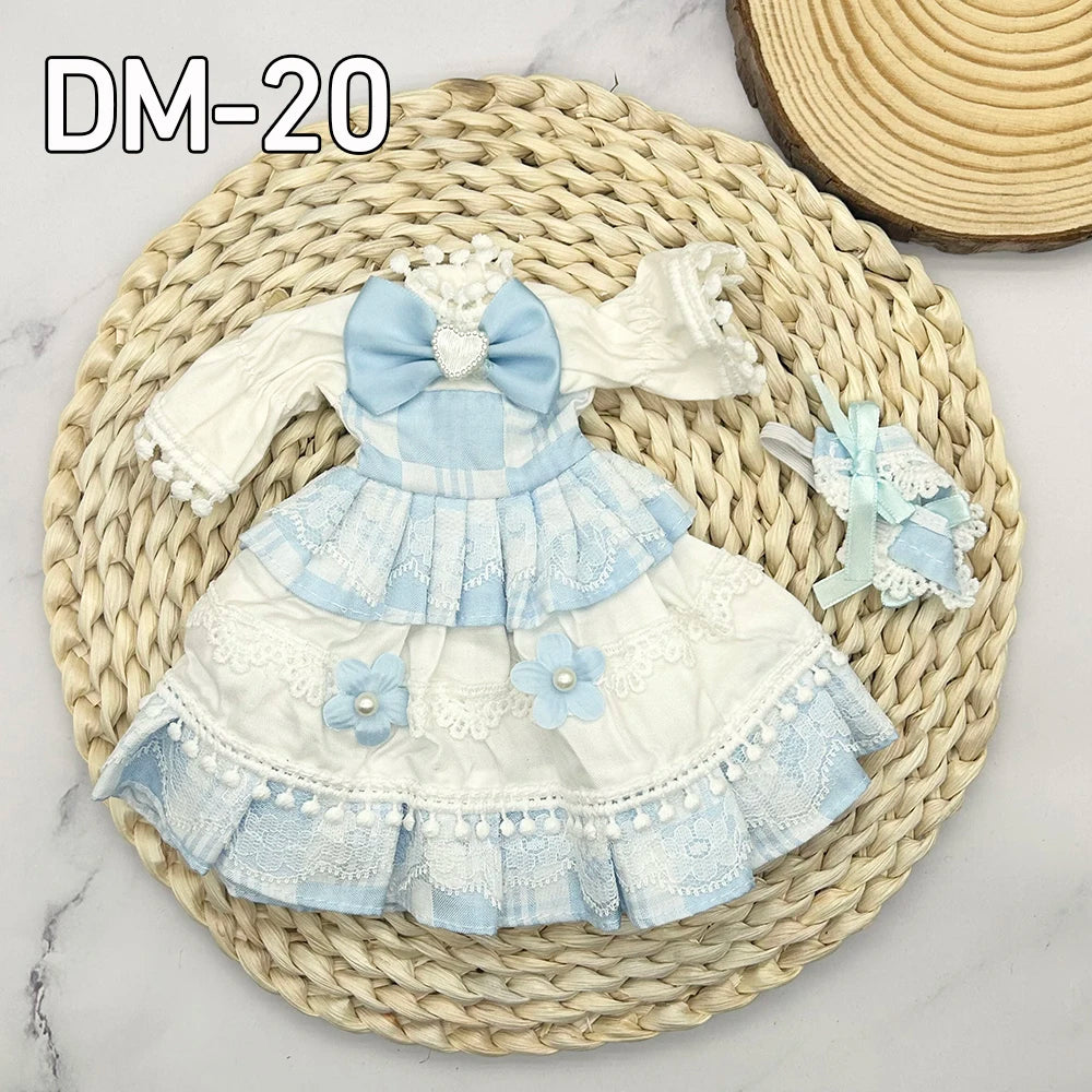Bjd Dolls 30cm Anime Doll Full Set 1/6 Bjd 23 Joint Movable Body With Skirt Hat Headdress Girls Dress Up DIY Toys Reborn Kawaii DM-20 clothes / 30 cm