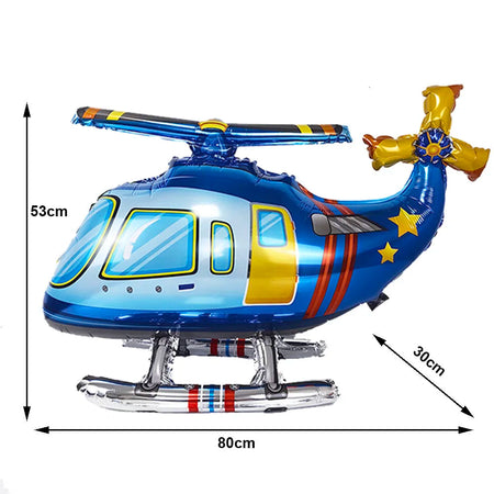 Blue Car Police Truck Foil Balloon Boys Birthday Balloons