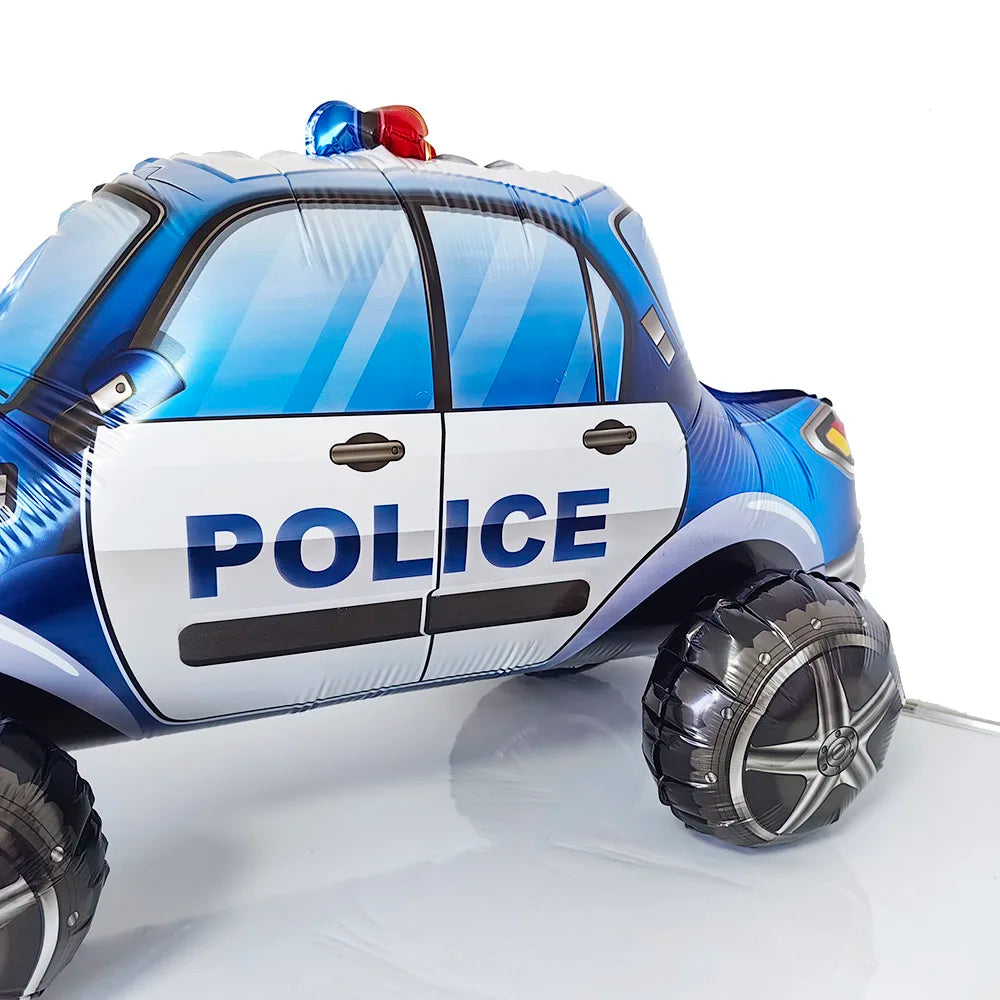 Blue Car Police Truck Foil Balloon Boys Birthday Balloons