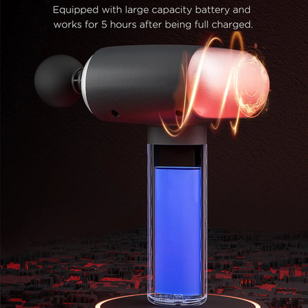 Booster Electric Dual Heads Massage Gun with Hot Compress Portable 4 Gears for Muscle and Shoulder Relaxation and Pain Relief