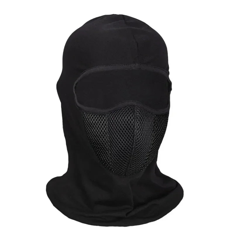 Breathable Motorcycle Full Face Balaclava: Windproof &amp;amp; Dustproof Hat black