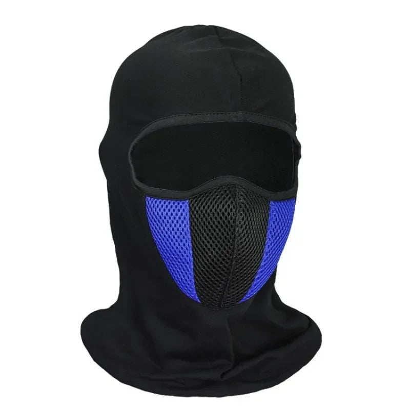 Breathable Motorcycle Full Face Balaclava: Windproof &amp;amp; Dustproof Hat blue