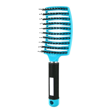 Bristle&amp;amp;Nylon Hair Brush Girls Hair Scalp Massage Comb Women Wet Curly Detangle Hair Brush for Salon Hairdressing Styling Tool Bristle Blue