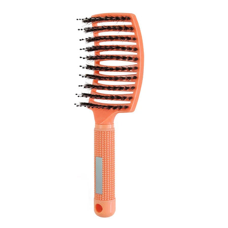 Bristle&amp;amp;Nylon Hair Brush Girls Hair Scalp Massage Comb Women Wet Curly Detangle Hair Brush for Salon Hairdressing Styling Tool Bristle Orange