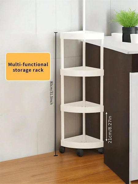 Multicolour Rolling Storage Cart - Space-Saving Organizer for Home &amp; Office