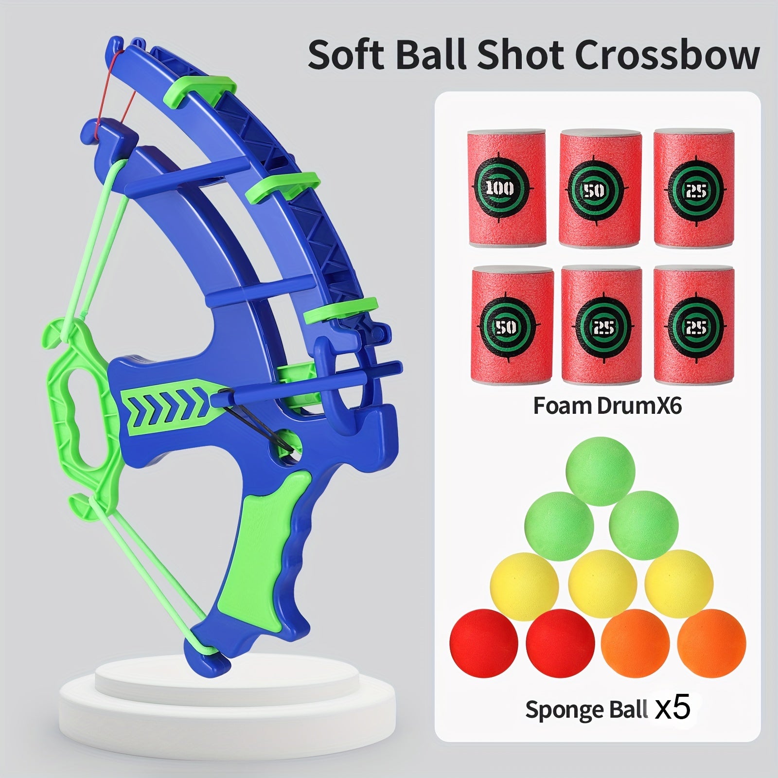 Soft Bullet Shooting Target Toy Set - Fun Learning Game for Kids 3-6 Years Old Bow Arrow + 5 Balls
