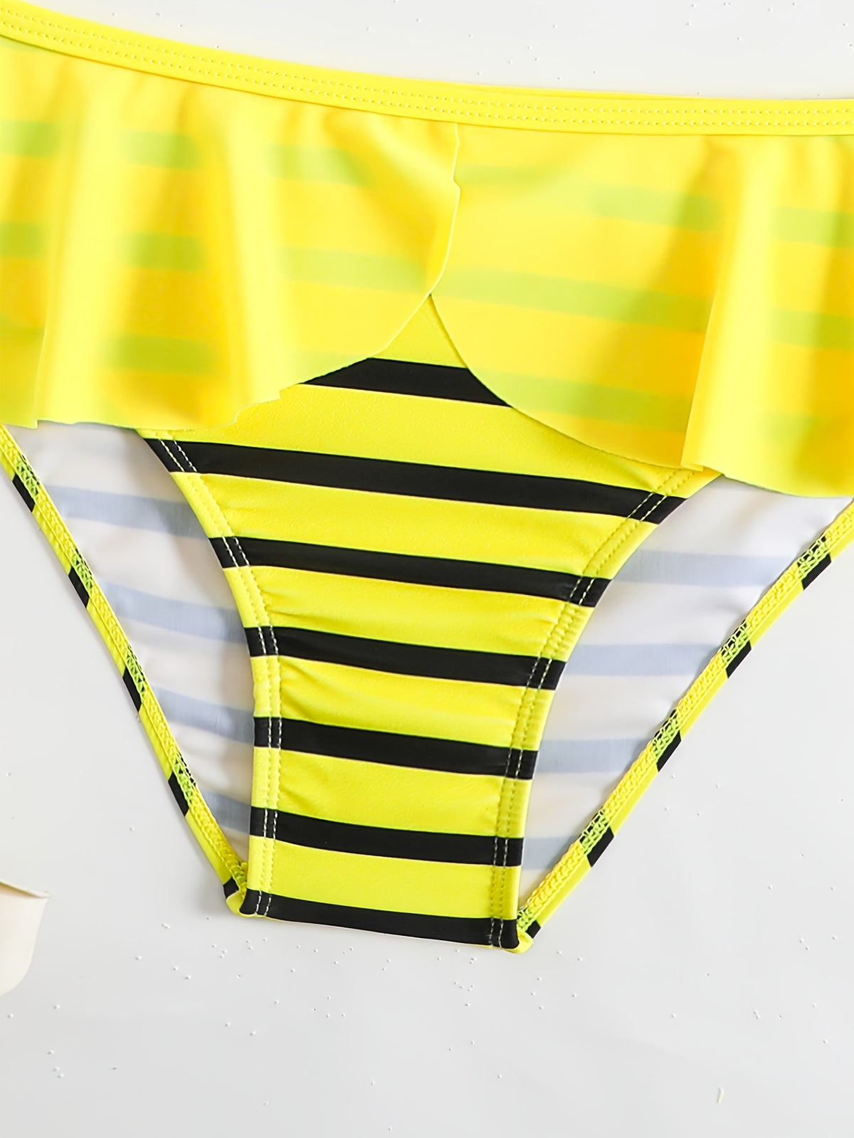 Little Bee Bow-Detail Striped Tankini for Young Girls