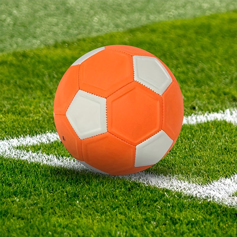 Curved Orange EVA Soccer Ball, Size 5 - Durable for Youth Training &amp; Games