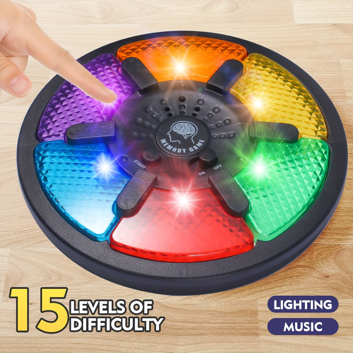 6-in-1 Round Memory Game Machine With Lights And Sounds - Ideal Memory Training Toy Gift