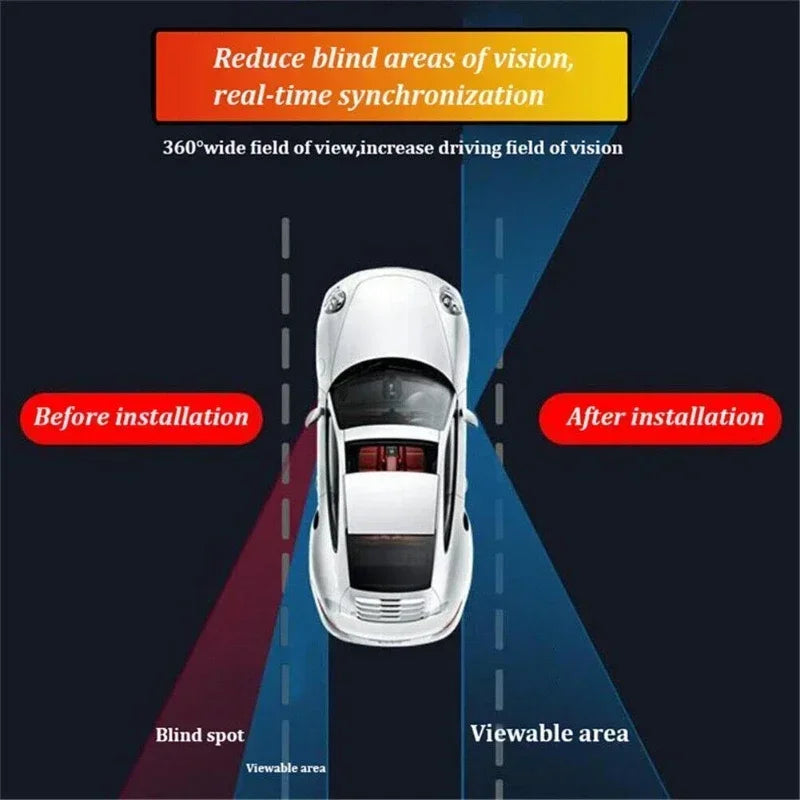 Car Rearview Mirror Blind Spot Mirror Front and Rear Wheels 360&amp;deg; Adjustable Wideangle Blind Spot Reflective Reversing