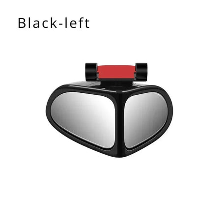 Car Rearview Mirror Blind Spot Mirror Front and Rear Wheels 360&amp;deg; Adjustable Wideangle Blind Spot Reflective Reversing Black-left