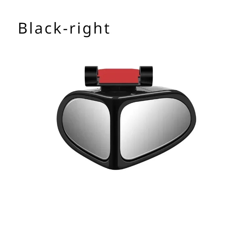 Car Rearview Mirror Blind Spot Mirror Front and Rear Wheels 360&amp;deg; Adjustable Wideangle Blind Spot Reflective Reversing Black-right